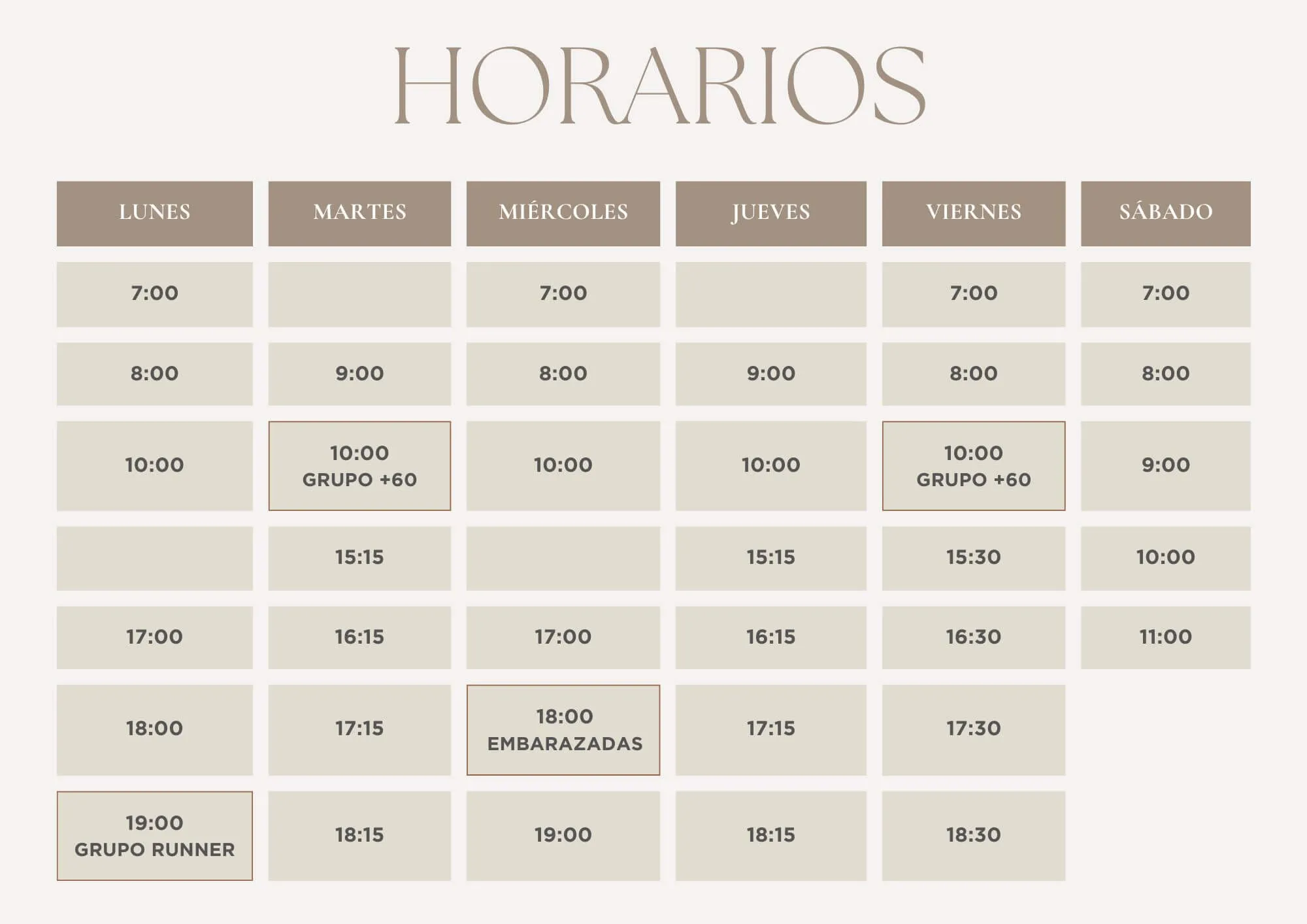 horario octubre