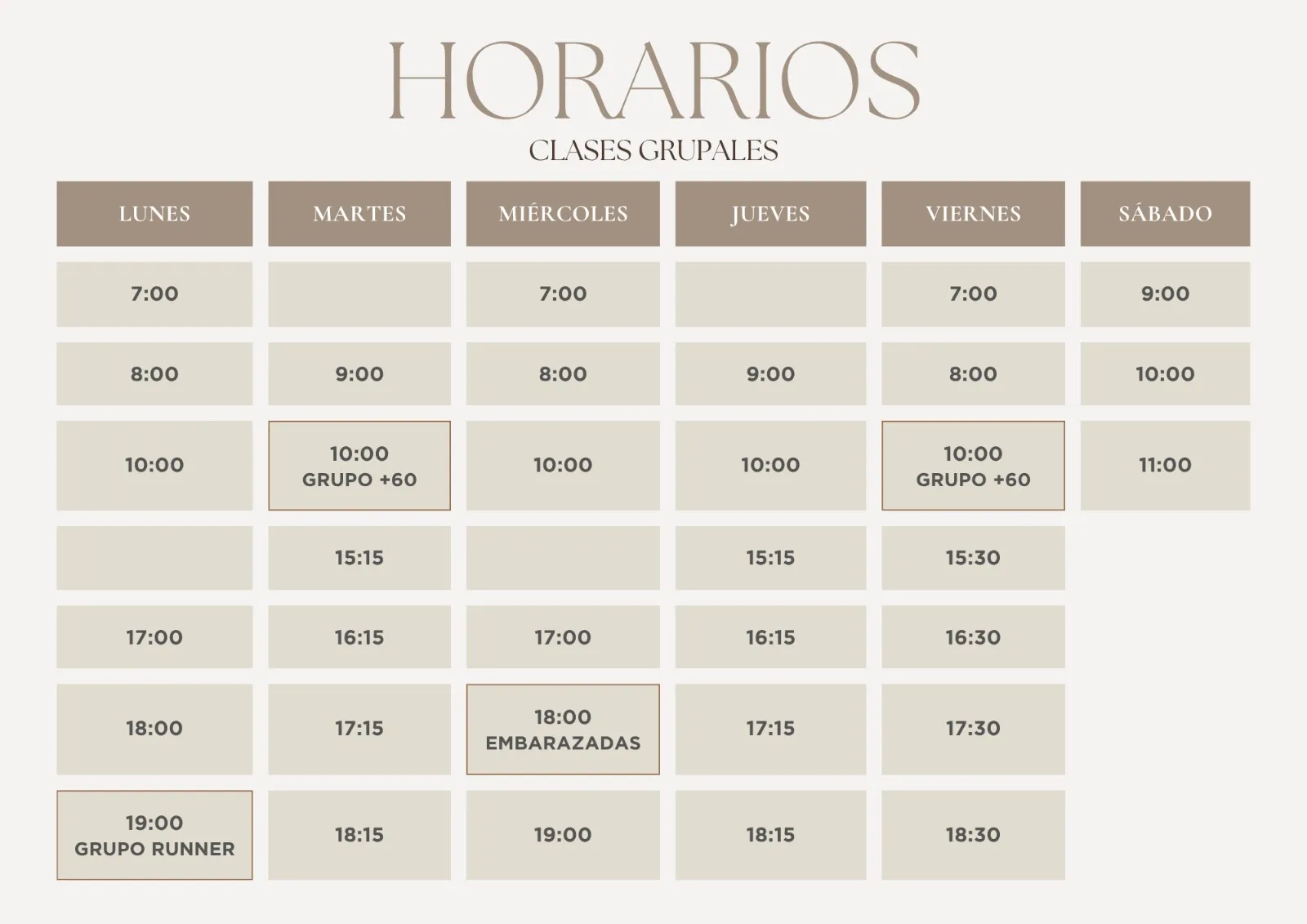 Horarios savios pilates